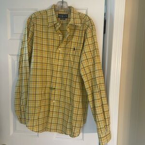 Ralph Lauren Yellow Checkered Men's Shirt, dry cleaned and ready